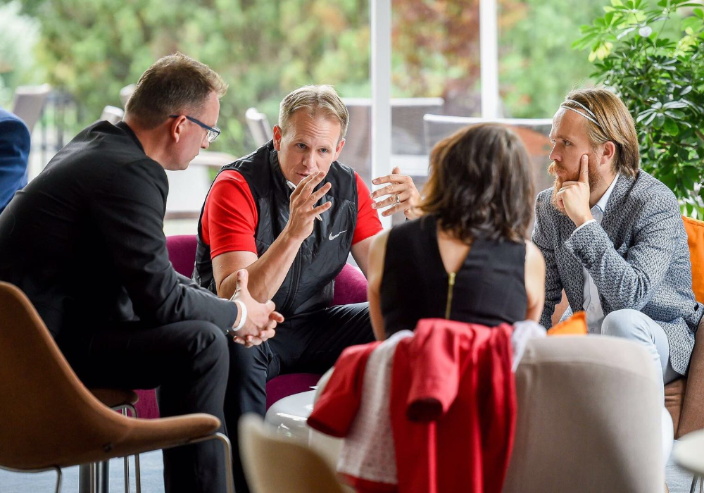 Mark Macdonald with health professionals